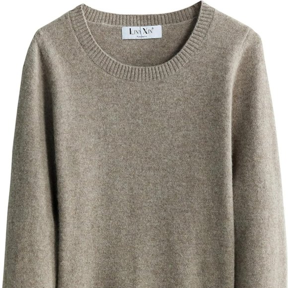 100% Pure Merino Wool Heather Camel Taupe Mushroom Sweater Jumper XS - Picture 1 of 4